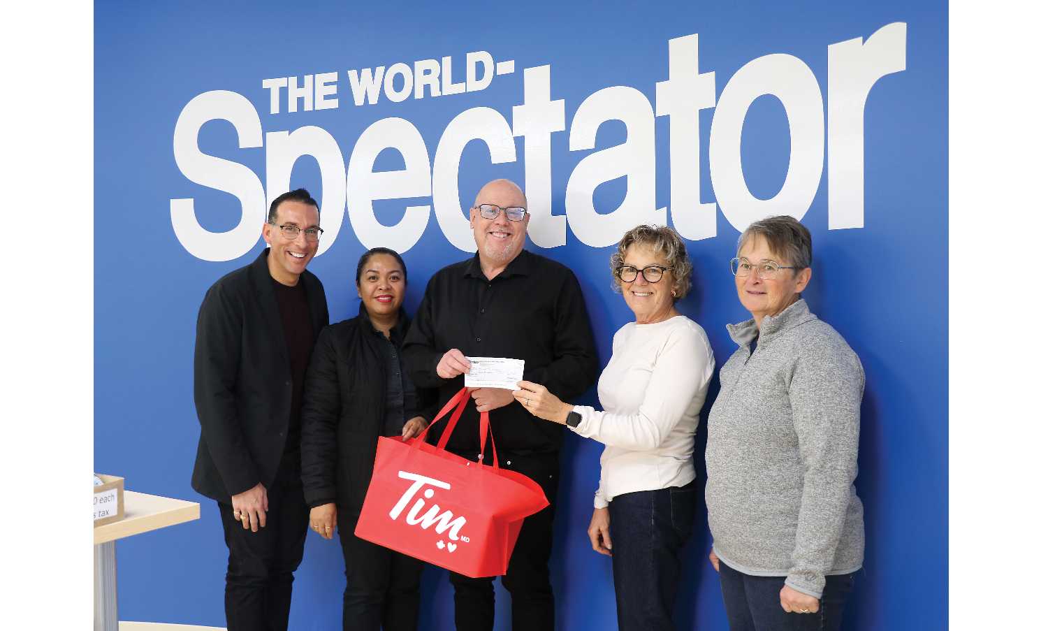Holiday Smile Cookie sales coming up Holiday Smile Cookie sales are coming up November 17-23 with proceeds in Moosomin going to the Moosomin Visual Arts Centre. The World-Spectator is the first sponsor for this year, sponsoring cookie sales Friday, November 21. From left are Greg Crisanti and Cherrie Caliwag with Moosomin Tim Hortons, Kevin Weedmark with the World-Spectator, and Lila Smart and Lynne Hafner with the Moosomin Visual Arts Centre.
